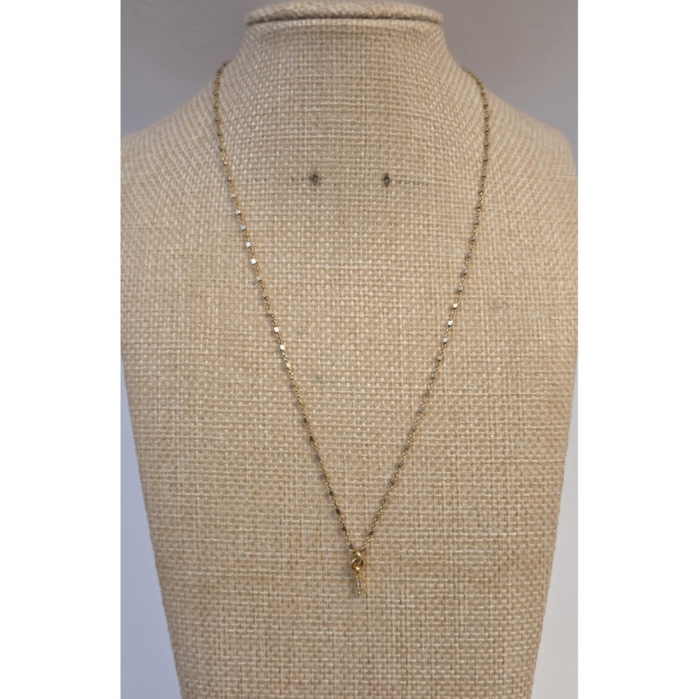 Fyb Sterling Silver Initial I Gold & Silver Tone Identity Necklace 16" New